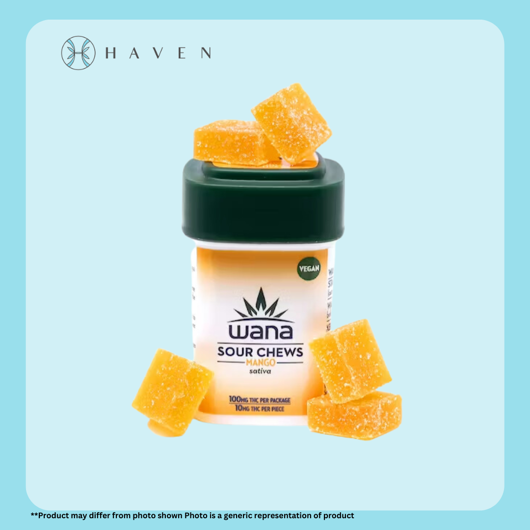 Photograph of product: 10mg Mango Sativa Chews (10pack) | Wana