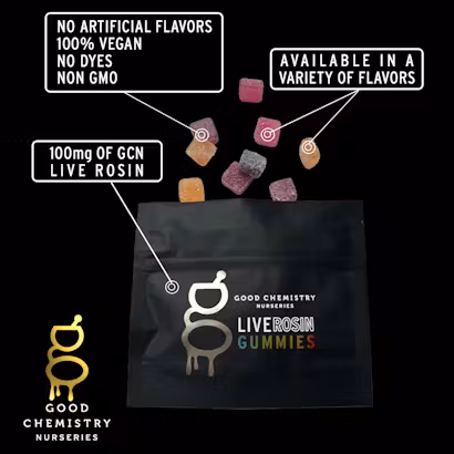 Photograph of product: Good Chemistry I Live Rosin Gummies I Mango