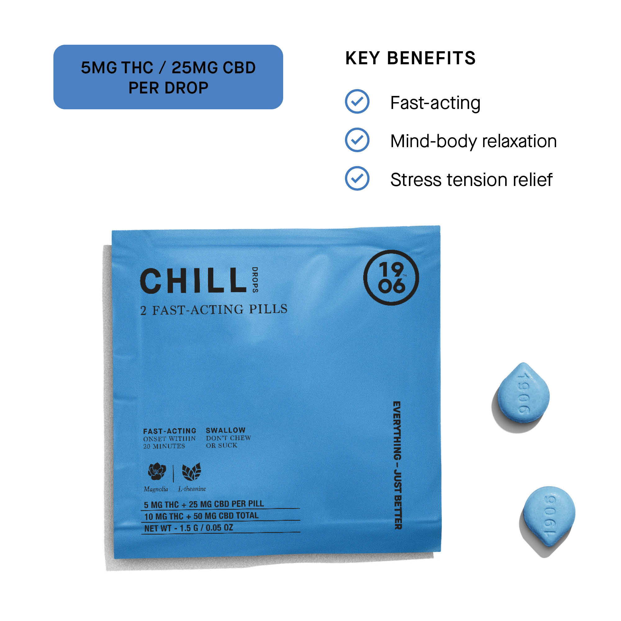 Photograph of product: Drops Chill 1:5 TH-oui:CBD [2pk] | 10mg