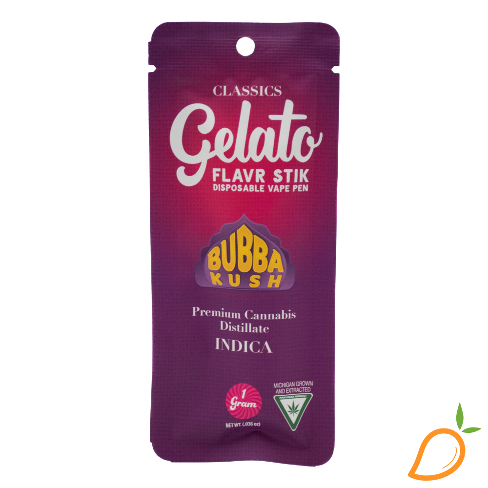 Photograph of product: 1g Bubba Kush Disposable Vape Gelato
