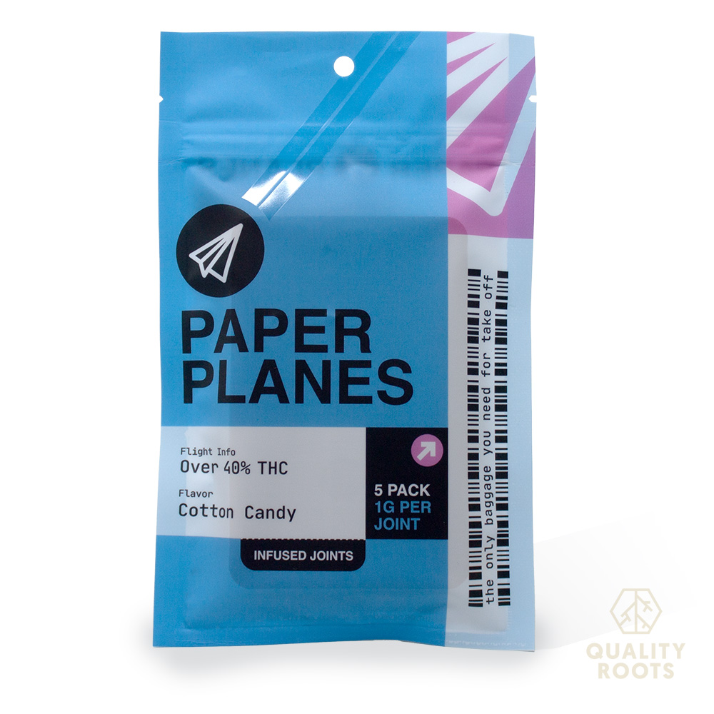 Photograph of product: Paper Planes - Cotton Candy Infused Pre-Rolls 5pk 5g