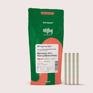 Photograph of product: Blueberry 2.0 x Honey Banana | Live Resin Infused Pre-rolls | 4pk | 3g (S)