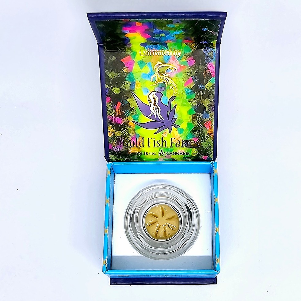 Photograph of product: Gold Fish Farms Live Rosin - Orange 76 1g