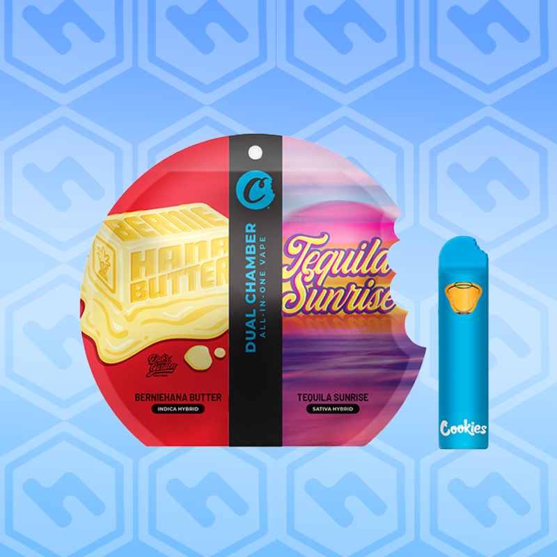 Photograph of product: Cookies | Berniehana Butter + Tequila Sunrise | CDT 3-in-1 Disposable | 2g