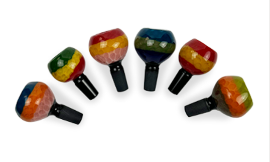 Photograph of product: 3-Tone Honeycomb Push Bowl | 14mm | Assorted Colors