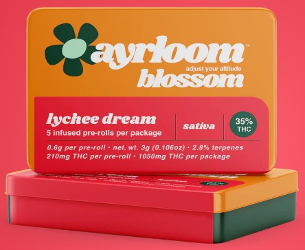 Photograph of product: GVL | Ayrloom | Lychee Dream | Pre-roll 5pk