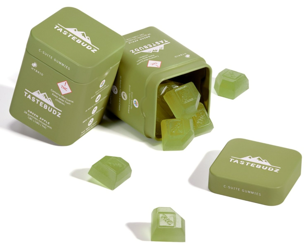 Photograph of product: TasteBudz - Rosin Gummy - CBC - 2:2: een Apple - 100mg