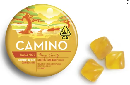 Photograph of product: Kiva Confections | Camino 5:5 Mango Serenity CBD 'Balance' Gummies | 100mg