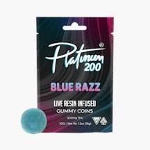 Photograph of product: Platinum Vape | Blue Razz | 200mg Live Resin Gummies