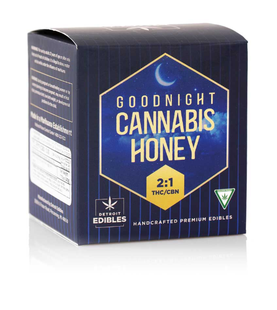 Photograph of product: Detroit Edibles Goodnight Honey 200mg TH-oui | 100mg CBN