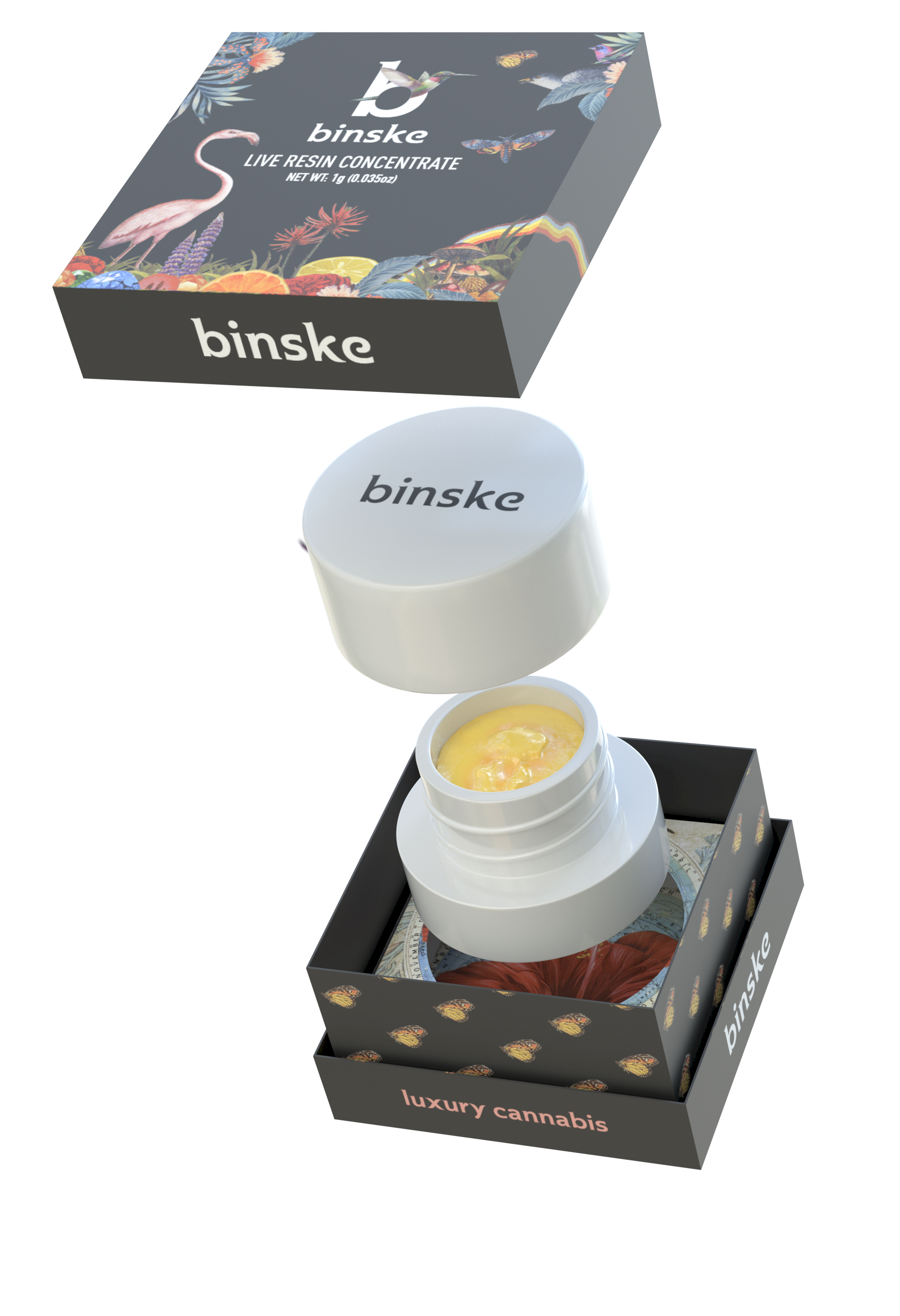 Photograph of product: Binske | Concentrate | Live au chocolat Rosin | Garlic Cocktail