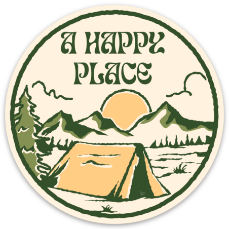 Photograph of product: THRIVE Sticker A Happy Place Camping