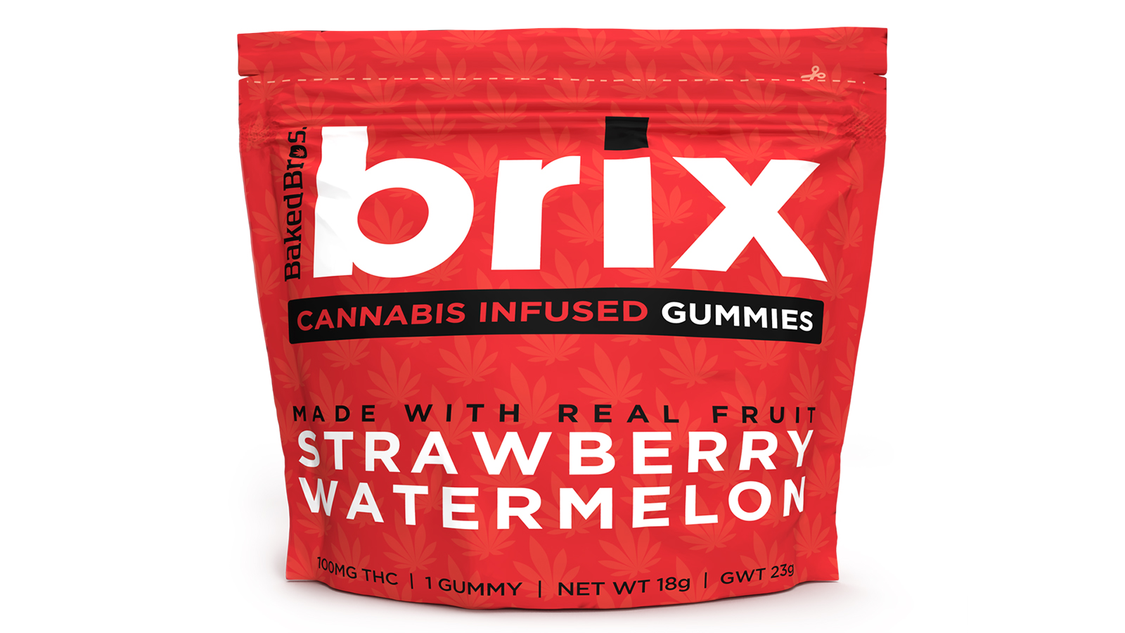 Photograph of product: Brix Strawberry Watermelon Gummies 100mg