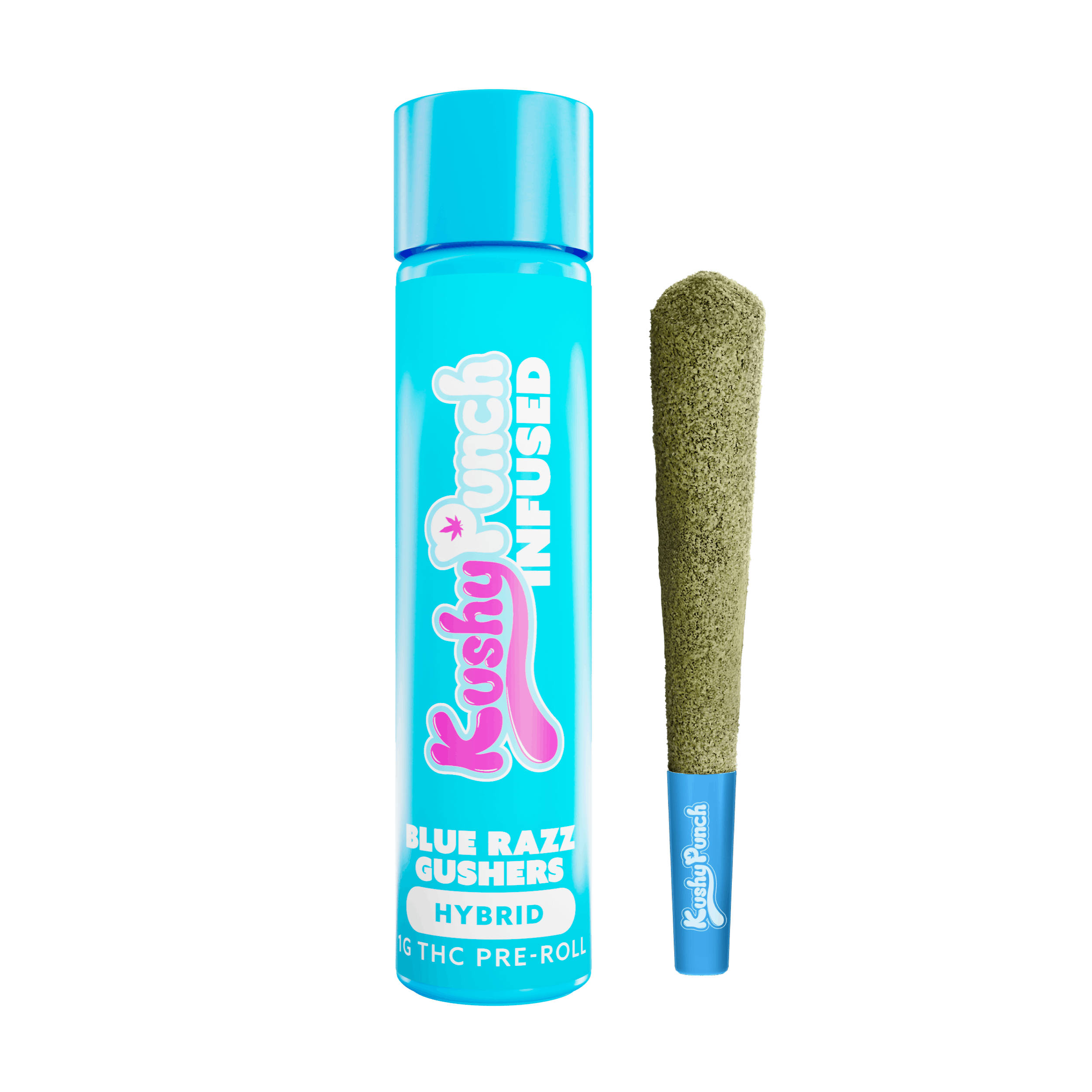 Photograph of product: Blue Razz Gushers Infused Pre-Roll