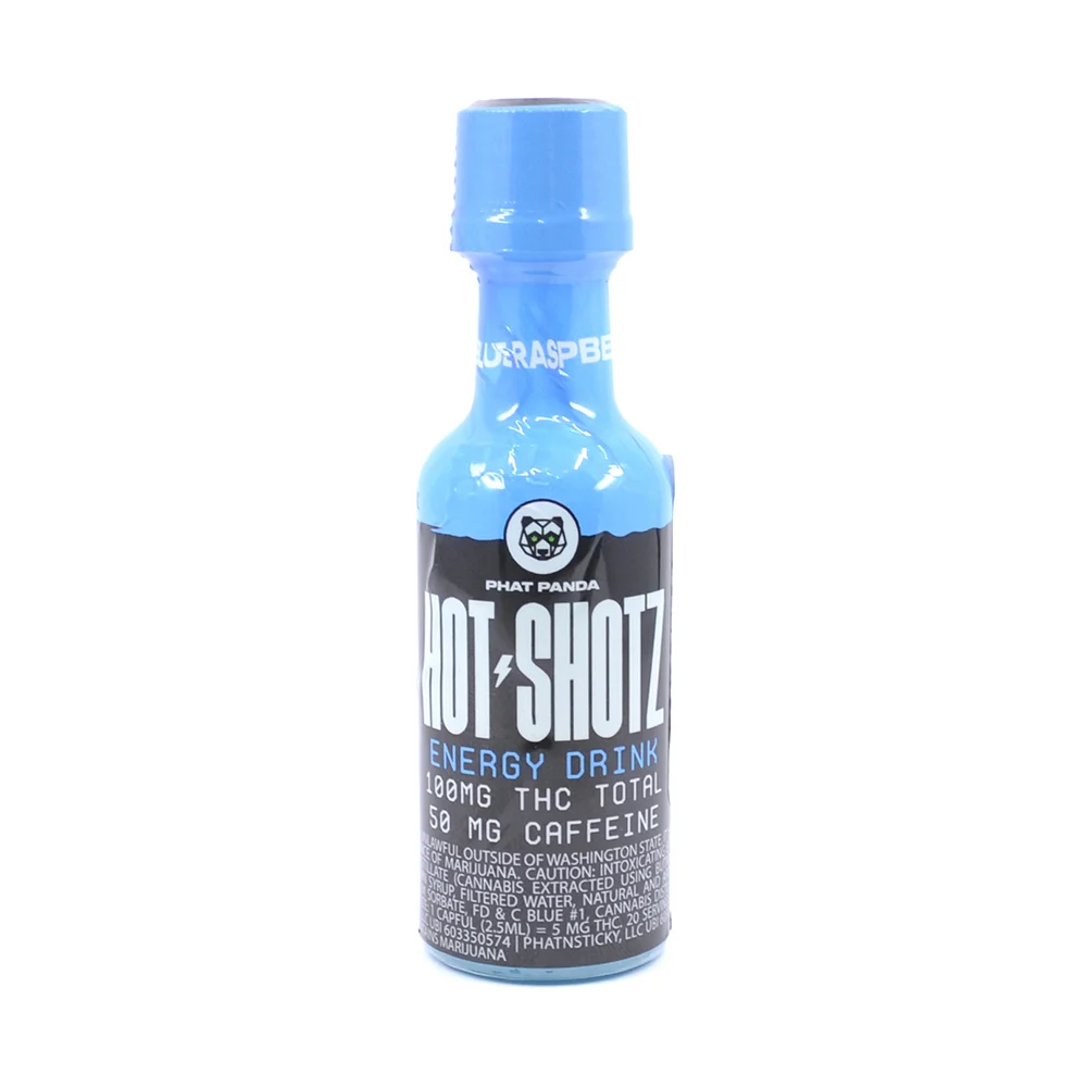 Photograph of product: Hot Shotz | Blue Raspberry | 2oz Shooter | DOH | 100mg TH-oui