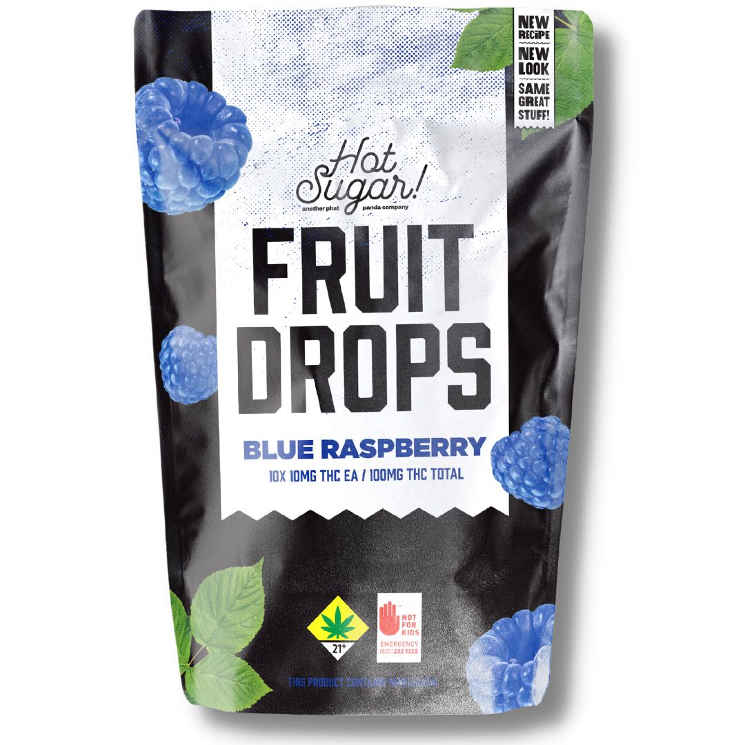 Photograph of product: Blue Raspberry 10pk 100mg Fruit Drops (Phat Panda)