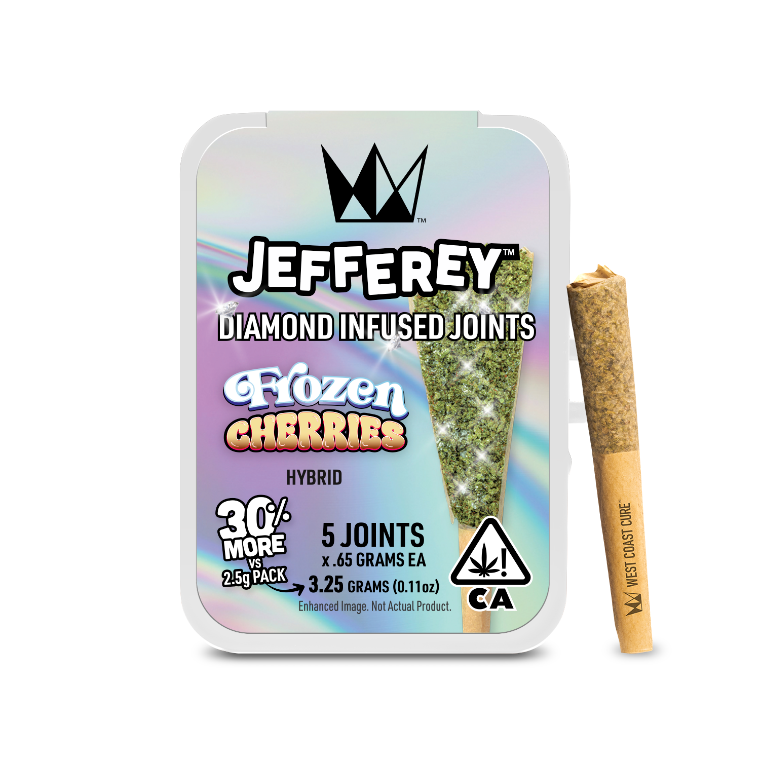 Photograph of product: 5pk Frozen Cherries Jefferey Prerolls - West Coast Cure