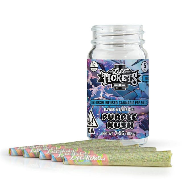 Photograph of product: Purple Kush - Infused Pre-Roll 5-Pack - 