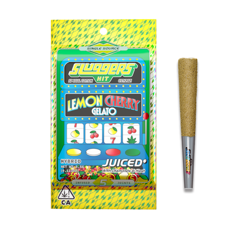 Photograph of product: Sluggers Hit Lemon Cherry Gelato Infused Mini Blunts 5pk 3.5g