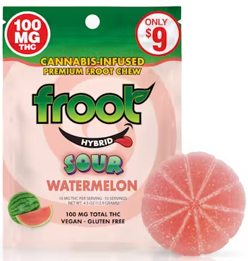 Photograph of product: Sour Watermelon [H] - 100MG Gummy Single