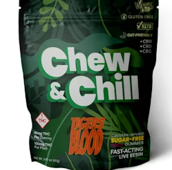 Photograph of product: Chew and Chill - Tigers Blood 10pk 100mg