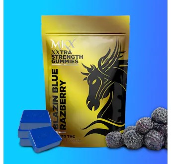 Photograph of product: MKX - Gummies - Blazin Blue Razberry - 200mg - 10pk