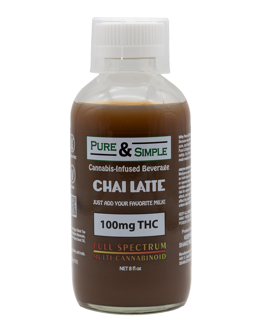 Photograph of Product: PURE & SIMPLE - DRINK - 100MG - 8OZ - CHAI LATTE - INDICA