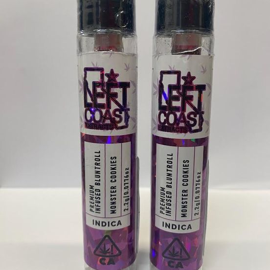 Photograph of product: D. Left Coast 2.2g Infused Bluntroll - Monster Cookies - 