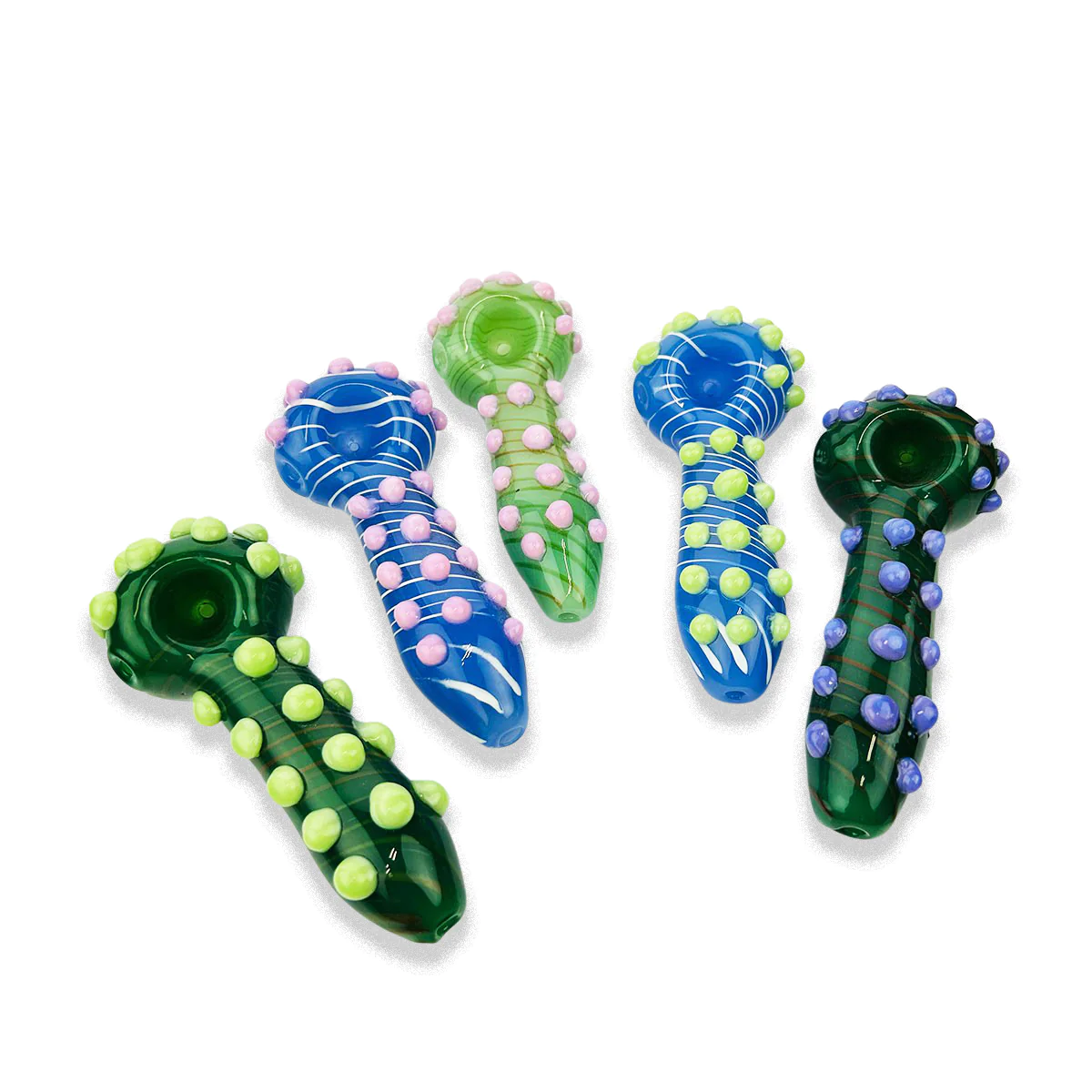 Photograph of product: 4.5" Hand Pipe Spoon Slime Knockers with Swirling Art