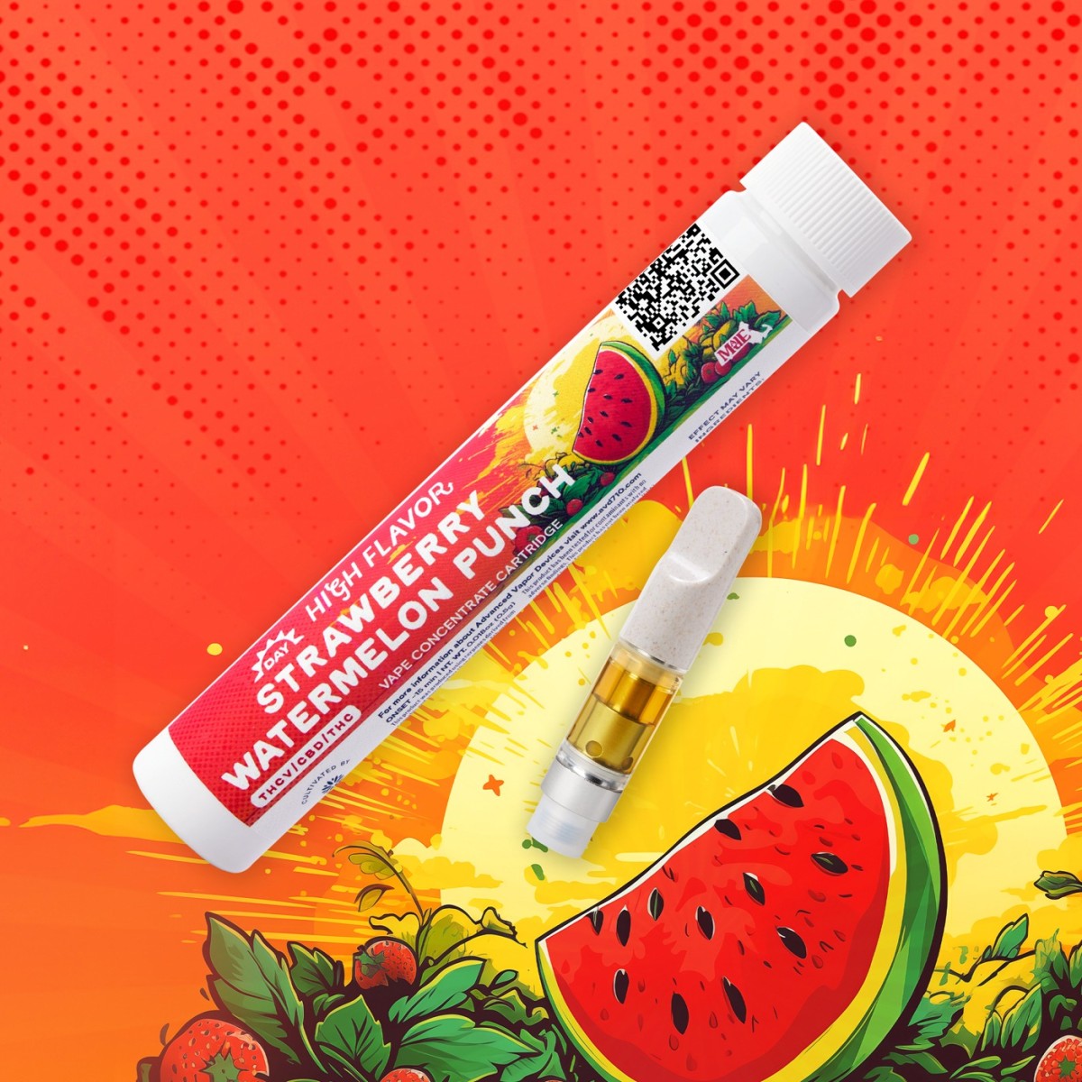 Photograph of product: Strawberry Watermelon Punch Vape Cartridge | 1g