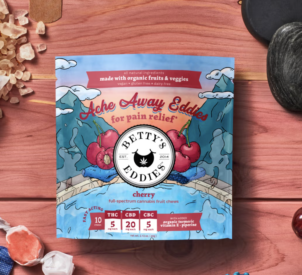 Photograph of product: Betty's Eddies 50mg Fruit Chew - Cherry 50mg x 1