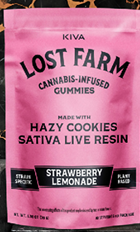 Photograph of product: Lost Farm - Strawberry Lemonade x Hazy Cookies 100mg 10pk Live Resin Gummies