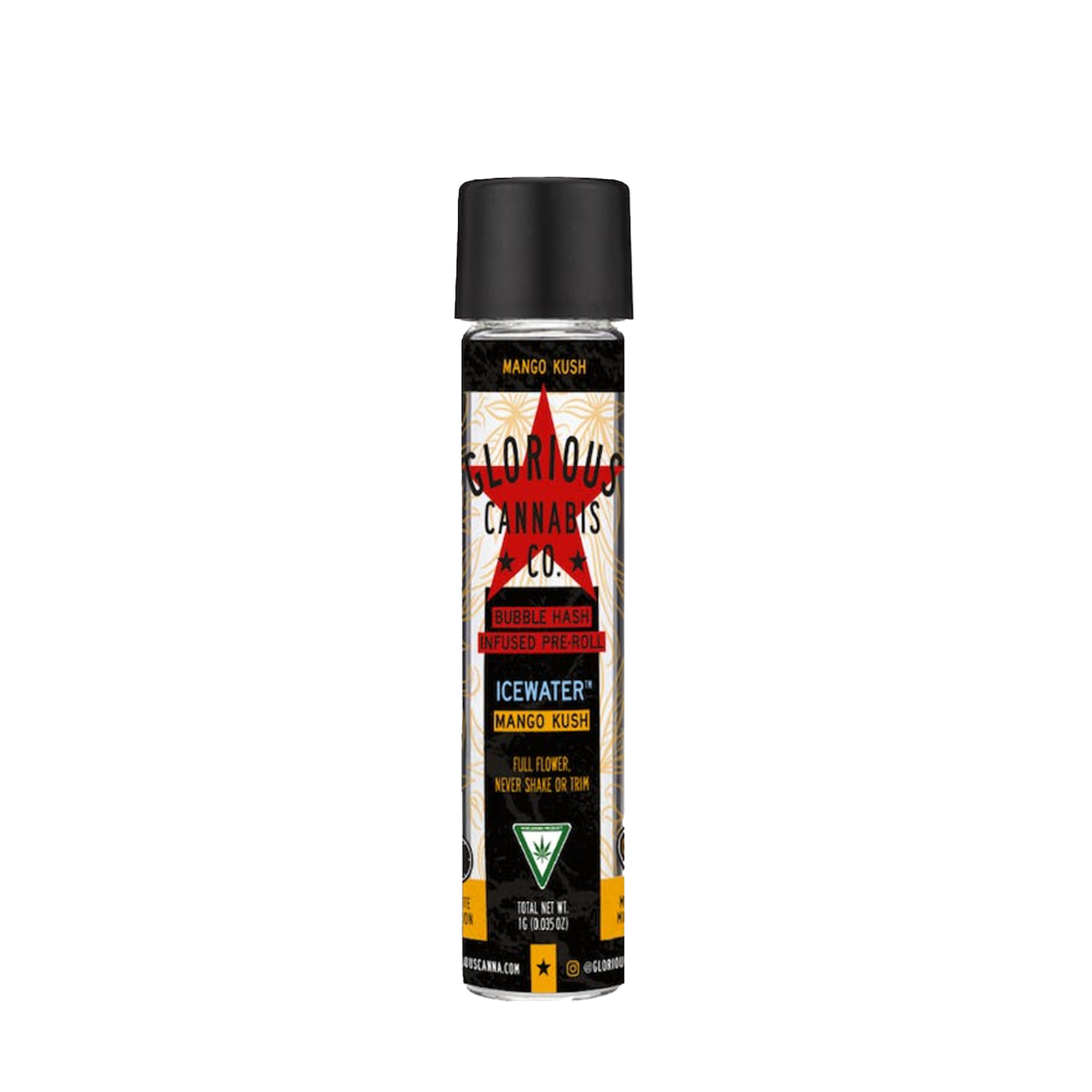 Photograph of product: Icewater Bubble au chocolat Mango Kush 1g Infused Preroll