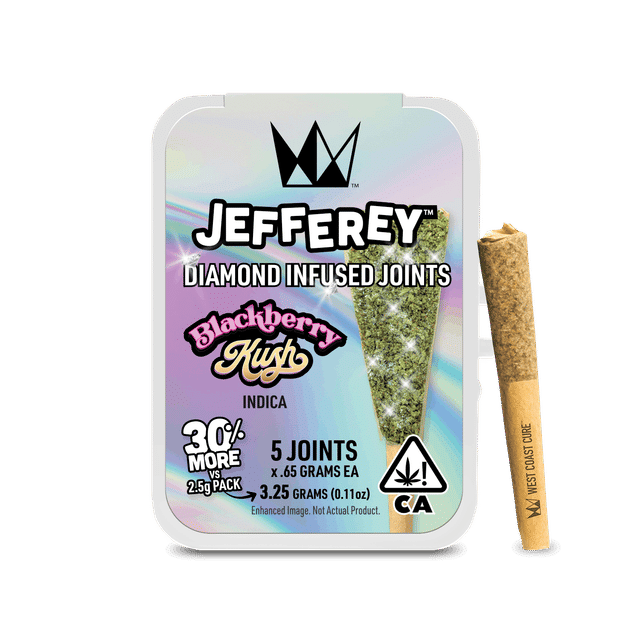 Photograph of product: Blackberry Kush | .65g x 5 Jefferey Infused Joints - 