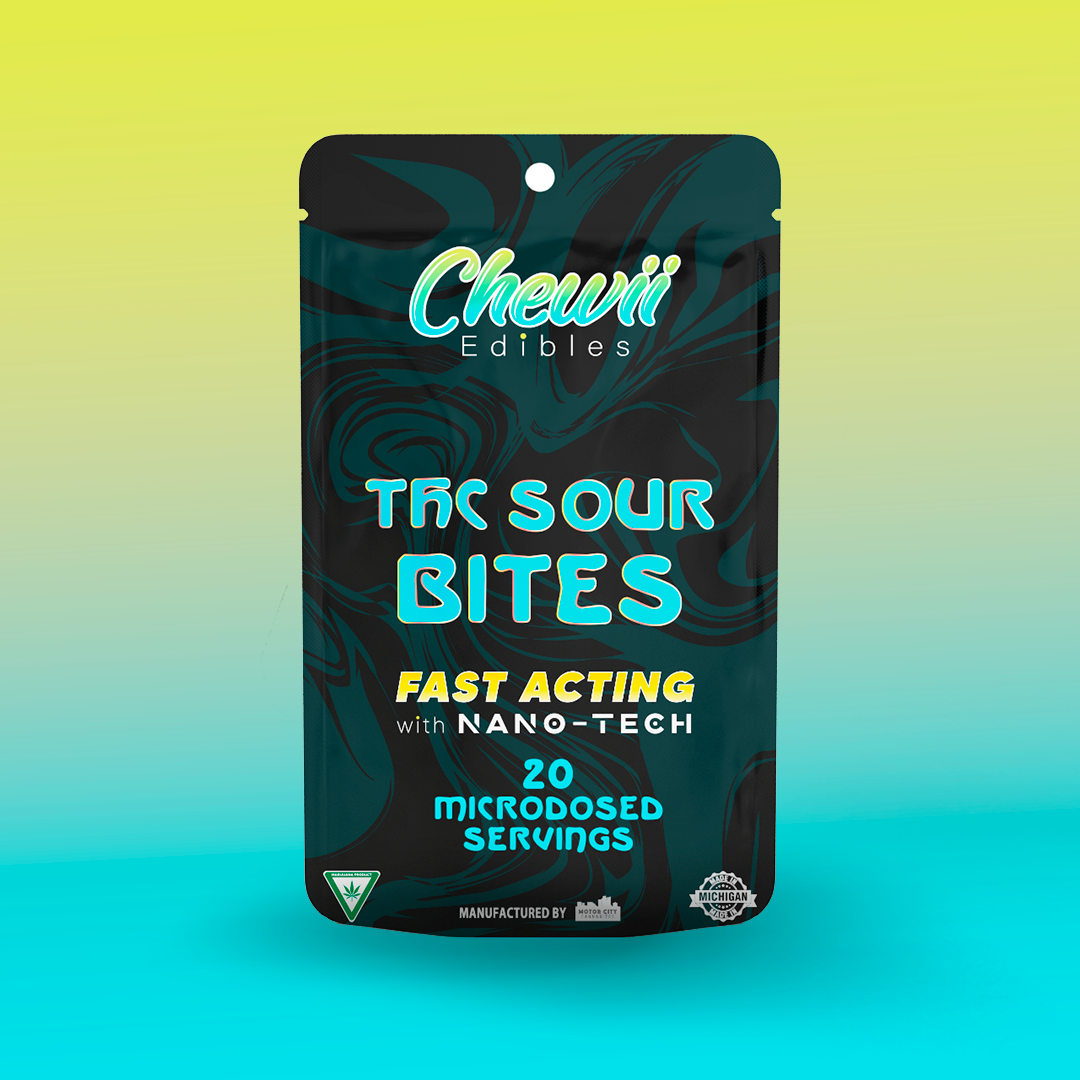 Photograph of product: CHEWII | SOUR BITES | FAST ACTING GUMMIES | 200MG