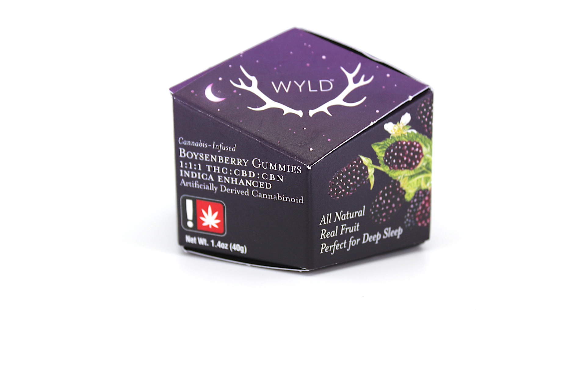 Photograph of product: WYLD - Boysenberry 1:1:1 CBN, TH-oui, CBD Sleep Gummies (1:1:1)