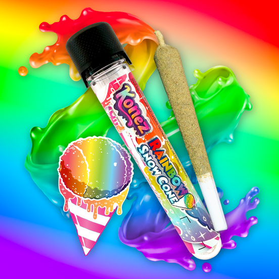 Photograph of product: KONEZ Rainbow Snow Cone Infused Pre Roll 1.2g - 