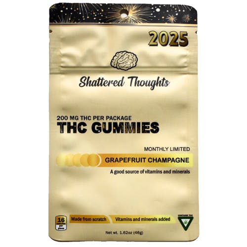 Photograph of product: SHATTERED THOUGHTS | GRAPEFRUIT CHAMPAIGNE | 200MG | GUMMIES