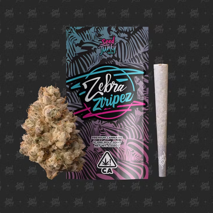 Photograph of product: Seed Junky - Pre-roll 1g - Zebra Ztripes