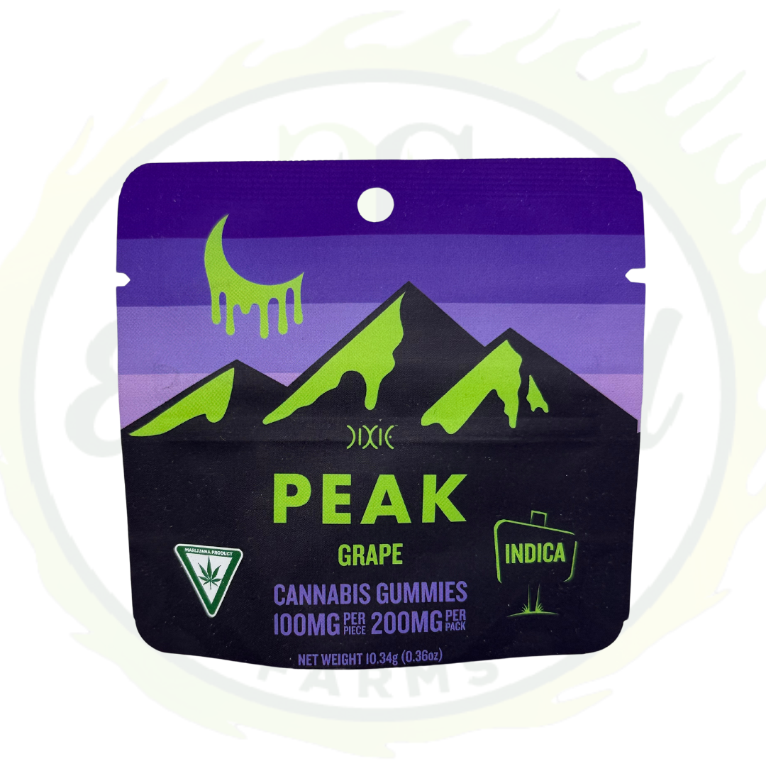 Photograph of product: Dixie Peak Gummies 200mg 2 pc. Oui'd Grape
