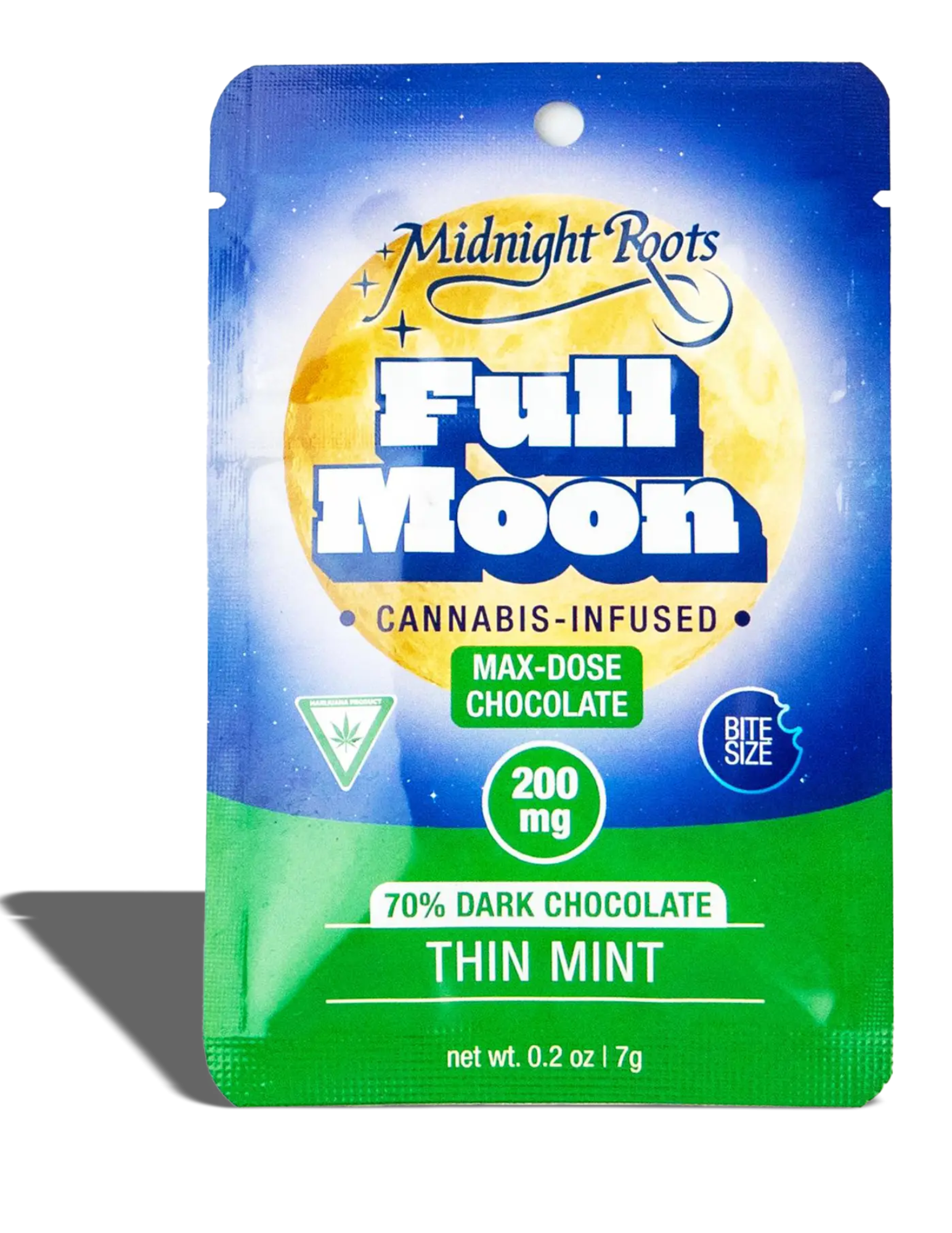 Photograph of product: Full Moon - Thin Mint Dark Chocolate - 200mg