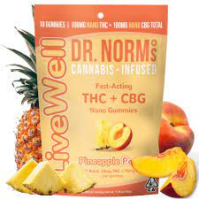 Photograph of product: Dr. Norms 1:1 LiveWell Pineapple Peach Gummies 10pk
