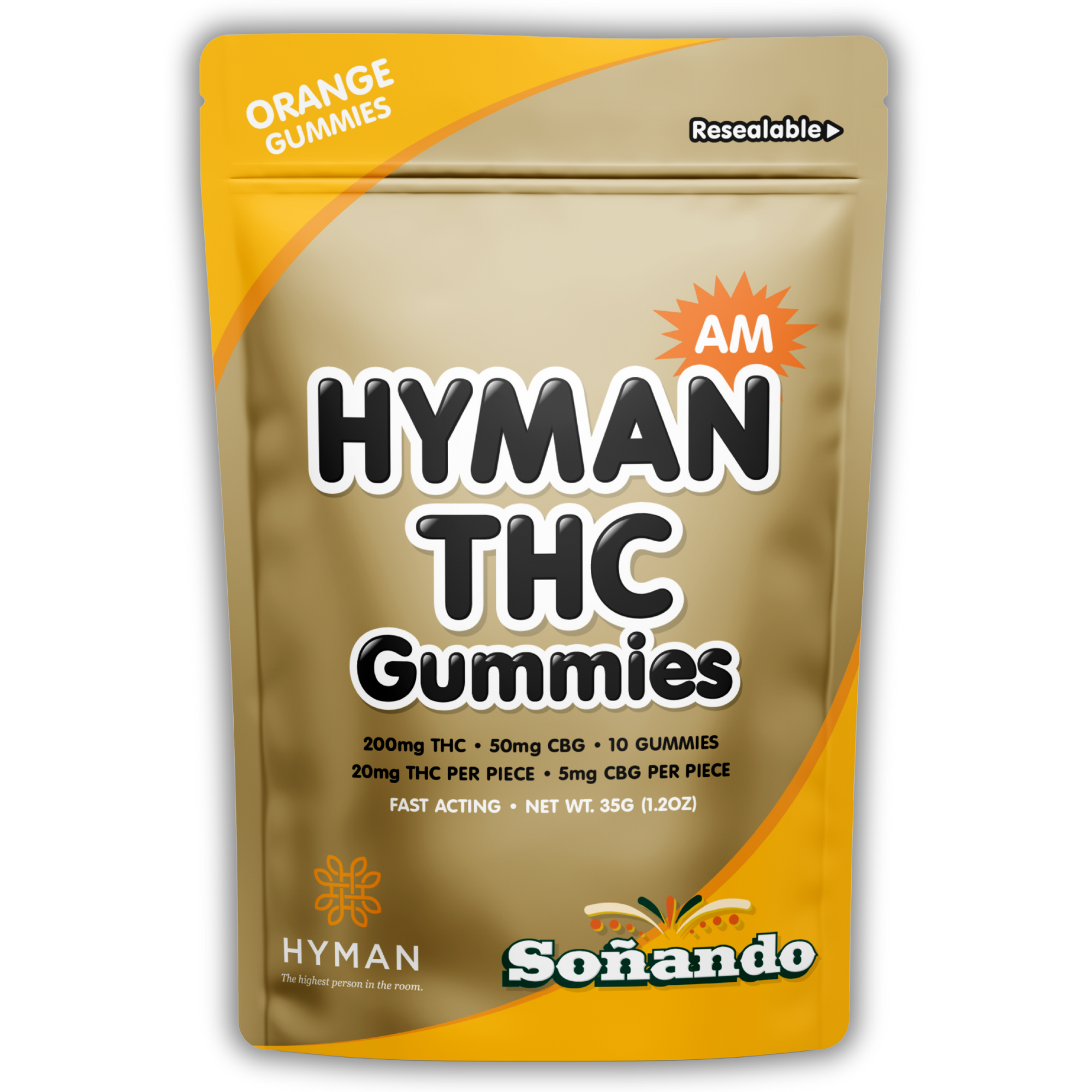 Photograph of product: Hyman | Gummy | 4:1 TH-oui/CBG AM  Sonando | 200mg TH-oui 50mg CBG