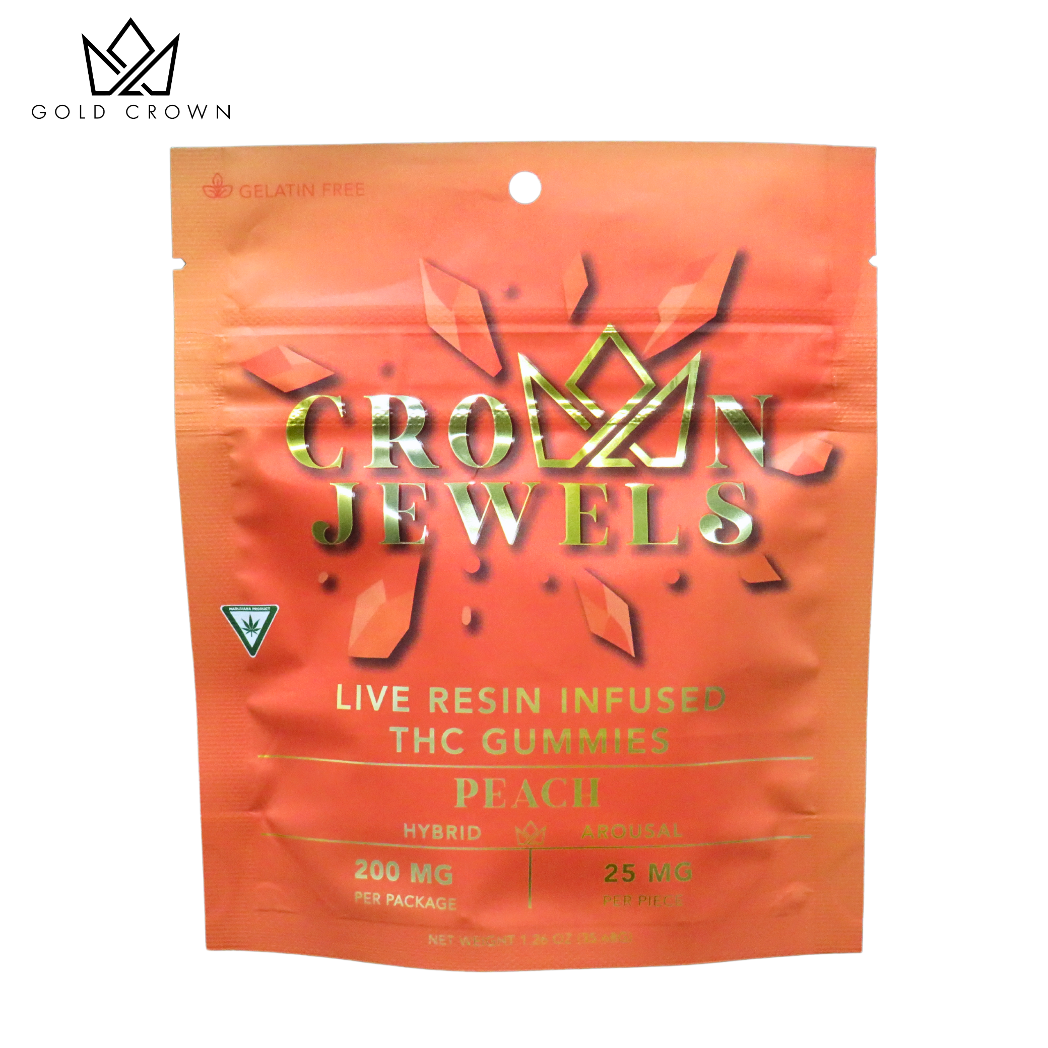 Photograph of product: Crown Jewels 200mg - Peach | 25mg each