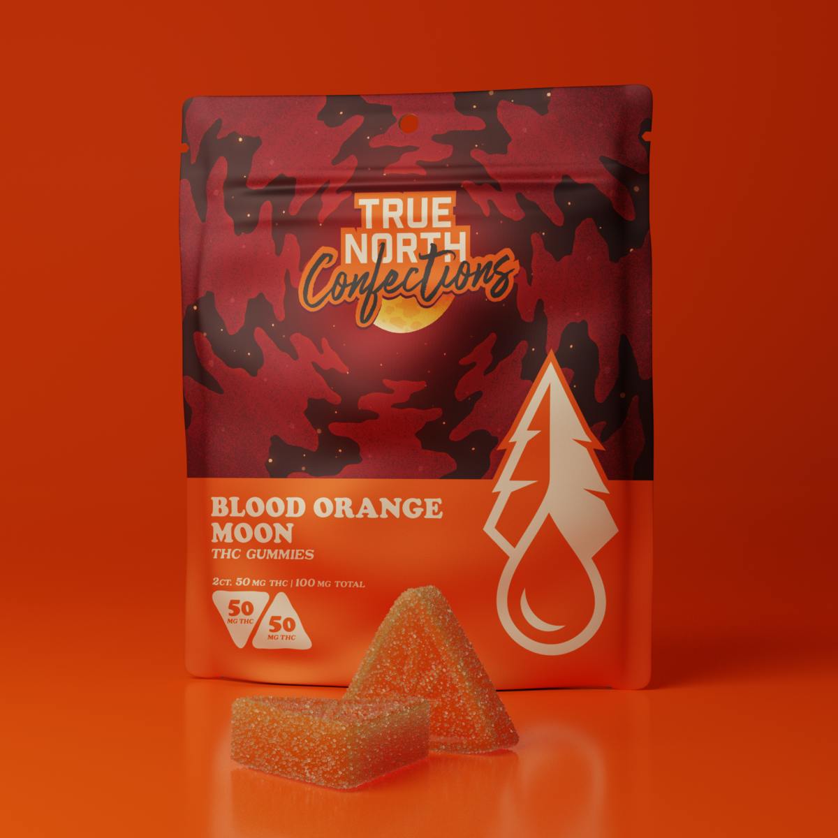 Photograph of product: *NEW* True North Collective: Blood Orange Moon Gummies 100mg