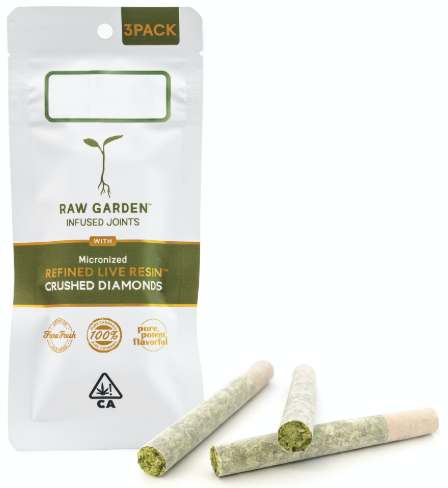 Photograph of product: Frosted Zinn Crushed Diamond Infused Pre Roll 3pk
