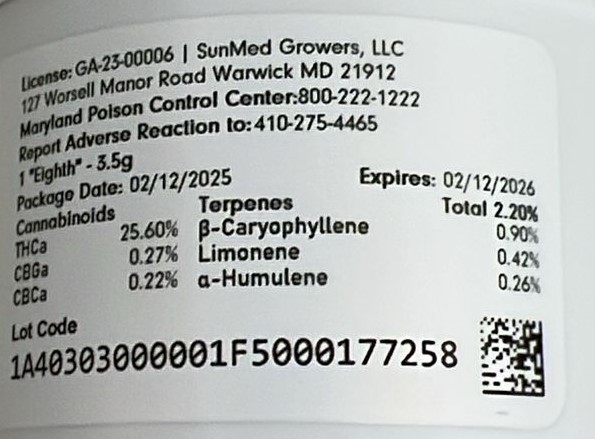 Photograph of Product: Sunmed Apple Fritter 3.5g