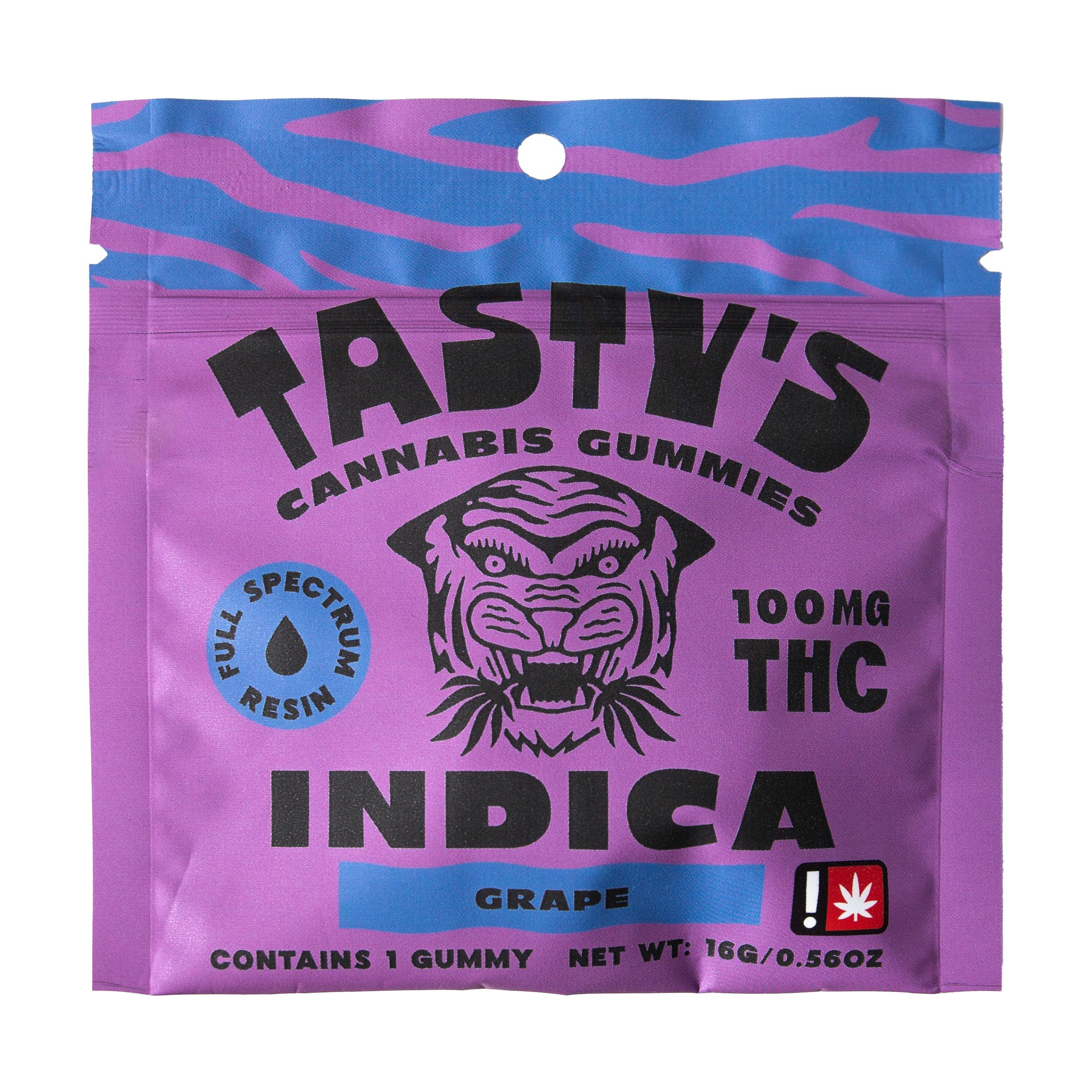 Photograph of product: Tasty's | 100mg Gummy | Grape Oui'd