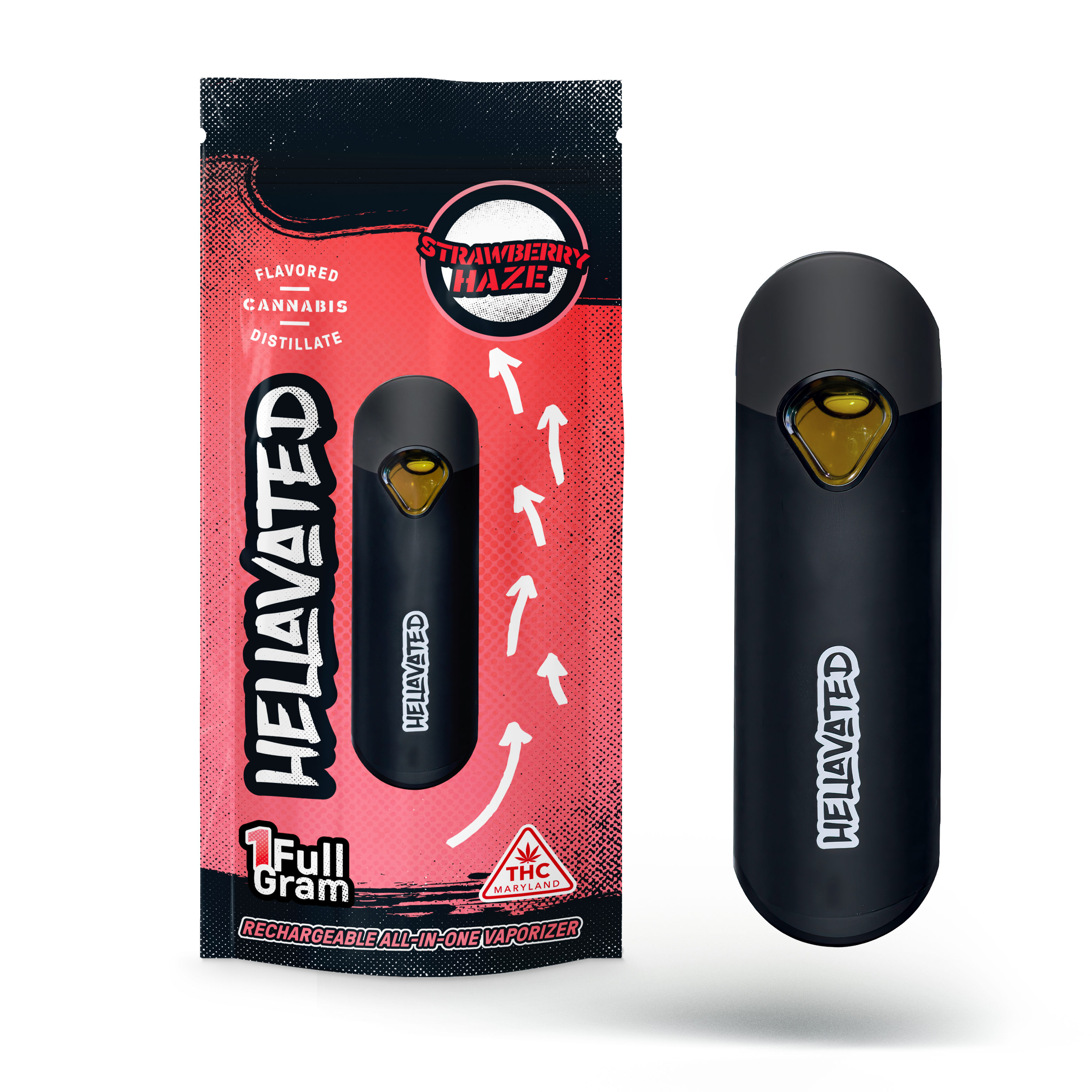 Photograph of product: Strawberry Haze All-In-One Distillate Disposable | 1g
