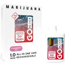 Photograph of product: GOOD DAY FARM | GO BLOCK STRAWBERRY ICE | ALL-IN-ONE CARTRIDGE | 1G | HYBRID